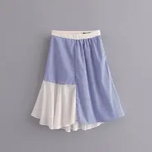 Модные женские туфли июня 45-8005 европейской и американской моды кружева полосой Сращивание юбки