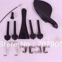 1 комплект 4/4 скрипки части черное дерево, тюнер peg упор для подбородка, подгриф хвост gut endpin# W1-1