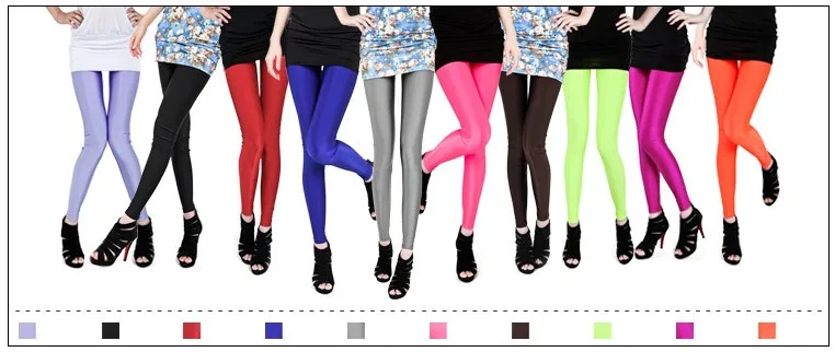 YRRETY Shiny Leggings Women Thin Full Ankle Length Leggings Stretch Pants Basic Leggings Casual Spandex Soft Multicolor Legging