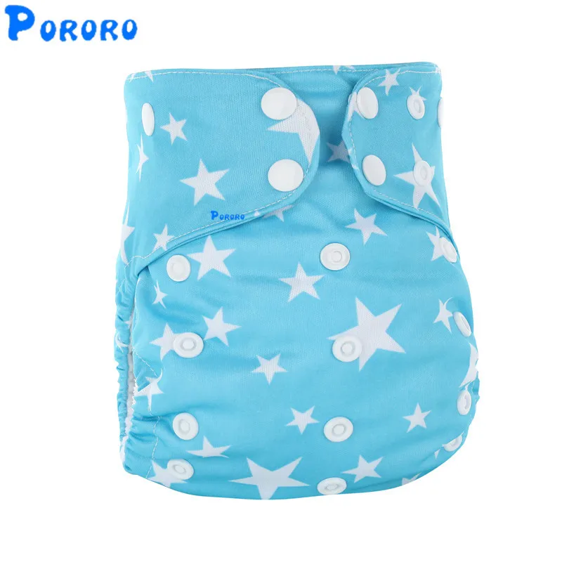 

Print Reusable AIO Cloth Diapers Baby Washable All in One Cloth Diapers Waterproof Diaper With 2 pcs Bamboo Insert Nappy