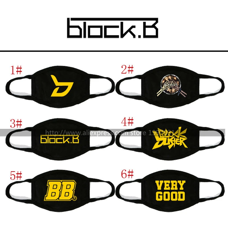 Kpop Bloc B Zico Taeil omb Jaehyo U Kwon Parc Kyung P O Logo Bouche Masque Aliexpress