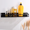 Bathroom Shelf Black Aluminum Single Bathroom Shelves Shower Storage Rack Wall Mounted Decorative Corner Basket Shampoo Shelf ► Photo 3/6