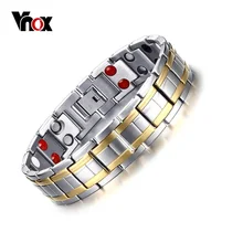 Vnox titanium sano imán pulsera joyería de los hombres más reciente magnetoterapia bio energía pulseras y brazaletes pulsera