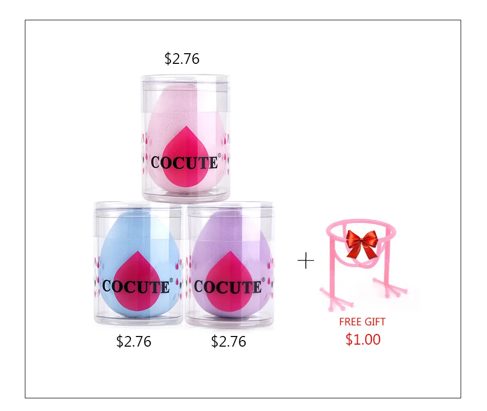 Купить 3 получить 1 подарок Макияж Губка высококачественные гладкие порошок Красота косметический пуф увеличение воды прекрасный Дисплей Подставка держатель