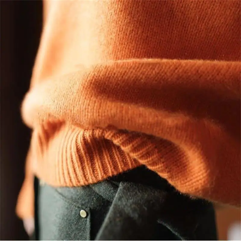 Gejas Ainyu, Осень-зима, новые женские свитера, мода, Женский кашемировый свитер с высоким воротом, женские вязаные пуловеры, плюс размер