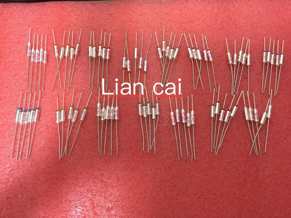 

75pcs Thermal Fuse 10A 250V Thermal Cutoffs 73C degree - 240C degree Temperature fuse 15 Values each 5pcs assortment kit