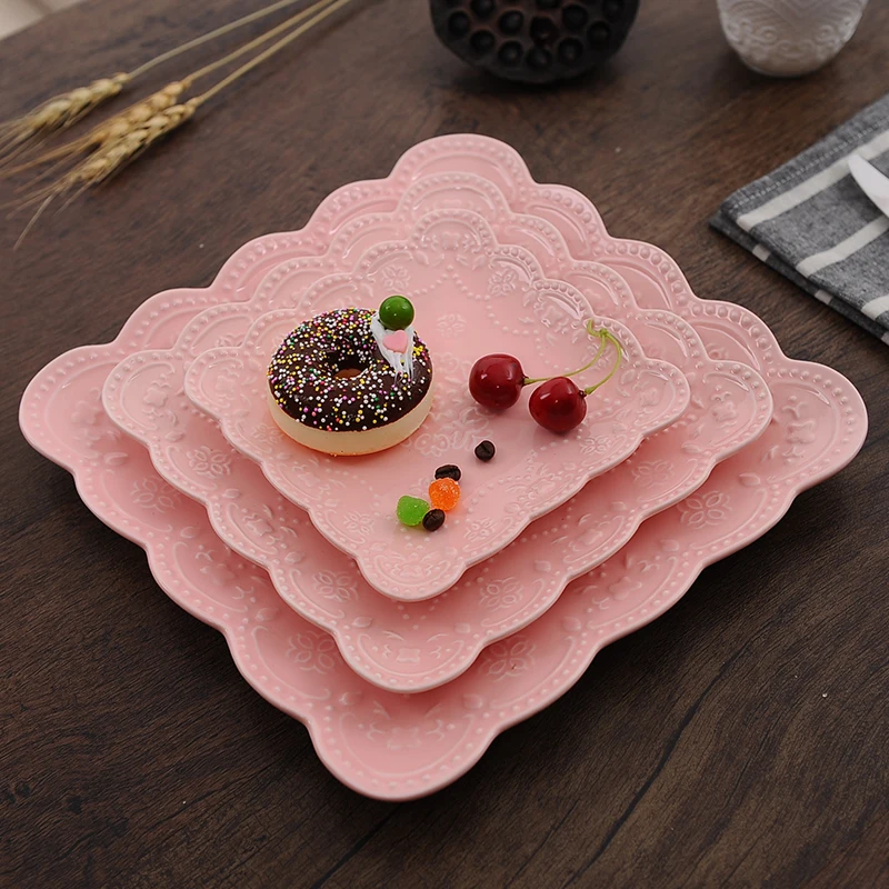 Multi-color 3pcs/set butterfly Steak Plate Ceramic Square Western Dish Porcelain Pancakes dish afternoon tea fruit plate wedding Multi-color 3pcs/set butterfly Steak Plate Ceramic Square Western Dish Porcelain Pancakes dish afternoon tea fruit plate wedding