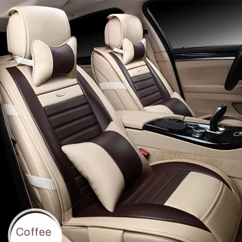 

9pcs/set Coffee Color PU Leather Universal Auto Car Seat Covers Automobile Seat Cover Chair Cushion for Lada Kalina Toyota Suzu