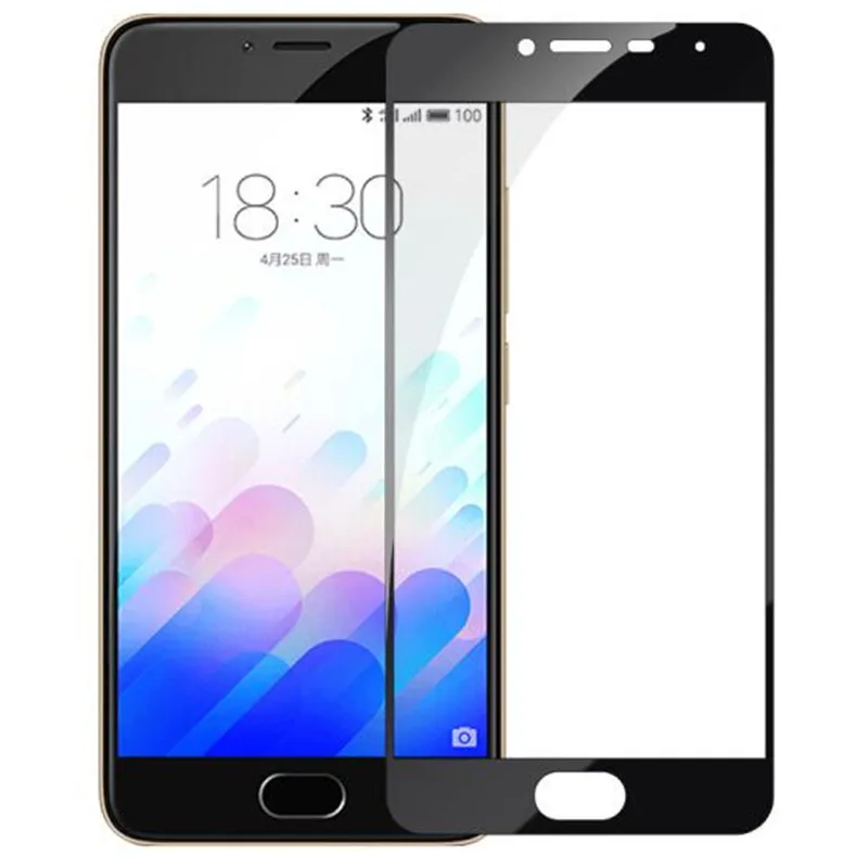 Полное покрытие черный белый золотой цвет закаленное стекло для Meizu A5 Meilan