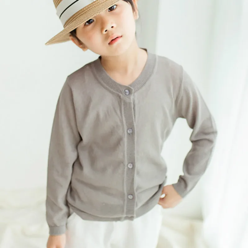 

Spring Summer Boys Girls All-match Solid Color Cardigans Kids Casual Sweater Thin Baby Boy Girl Sweater Cardigan 1-8 Years