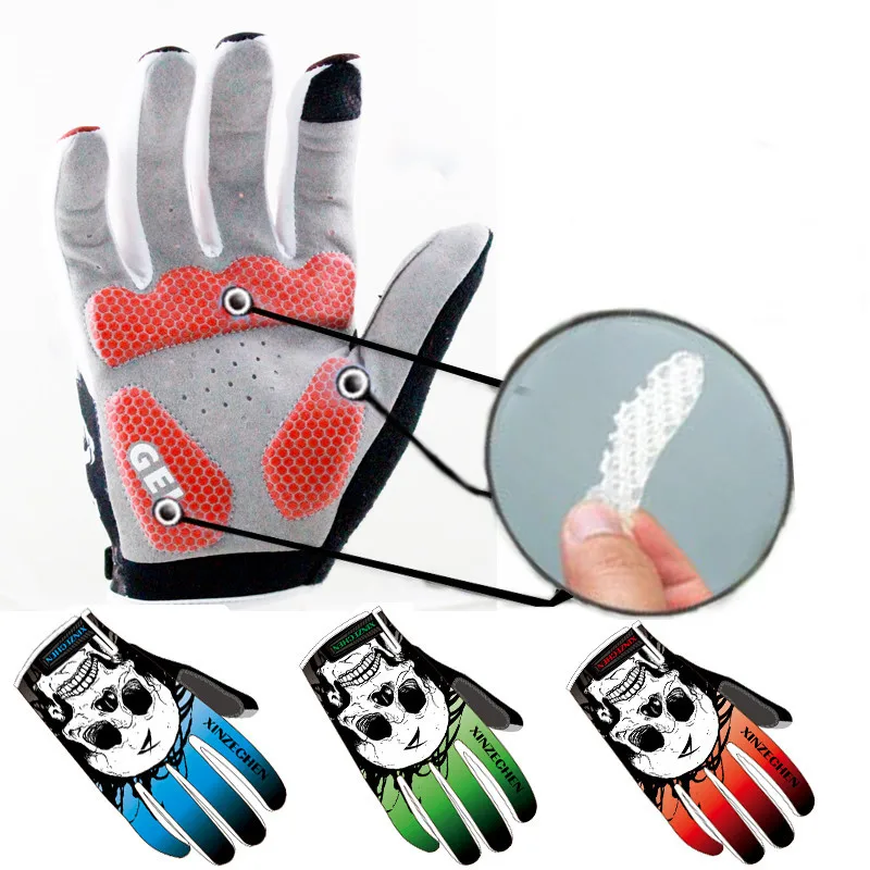 Xinzechen Touchscreen Full Finger Cycling Gloves Gel Padded