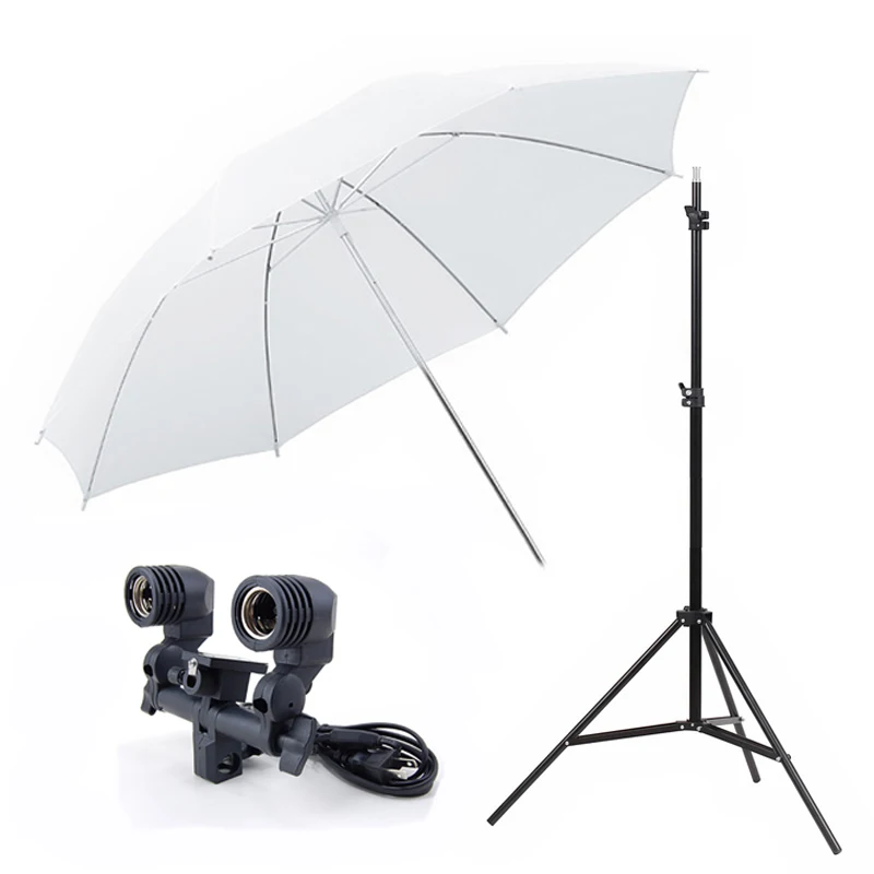 Studio Light Stand Umbrella Bracket Set light stand Translucent White