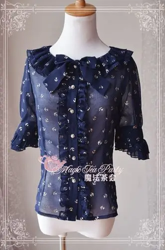 Шифоновая рубашка с волшебным морским якорем бронзер Лолита|chiffon shirt|shirt lolitamagic the |