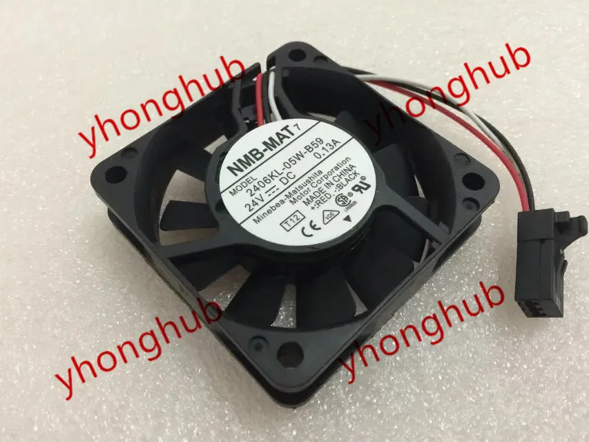 NMB MAT 2406KL 05W B59 T12 DC 24V 0.13A 3 жильный 60x60x15 мм Сервер вентилятор охлаждения|square fan|server fandc