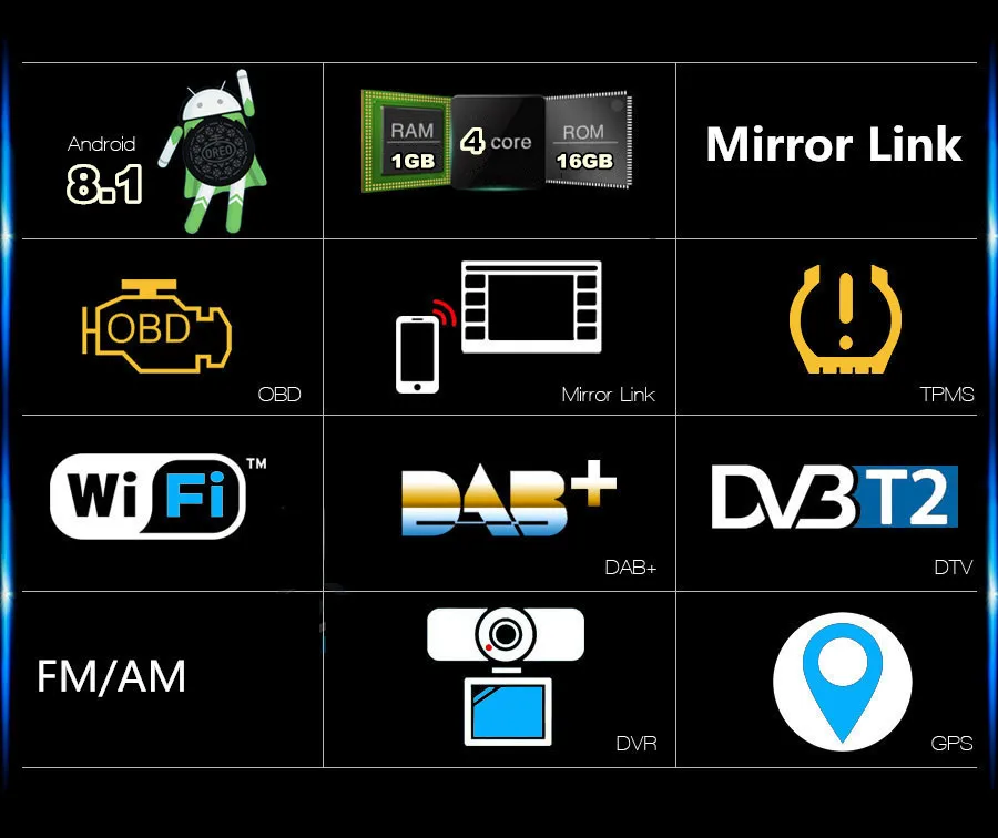 Sale 10.1" Android 8.1 HD 2DIN Rotatable Car Multimedia Player Touch Screen 4G Full Netcom RAM 1GB ROM+16GB Wifi Mirror Link 20
