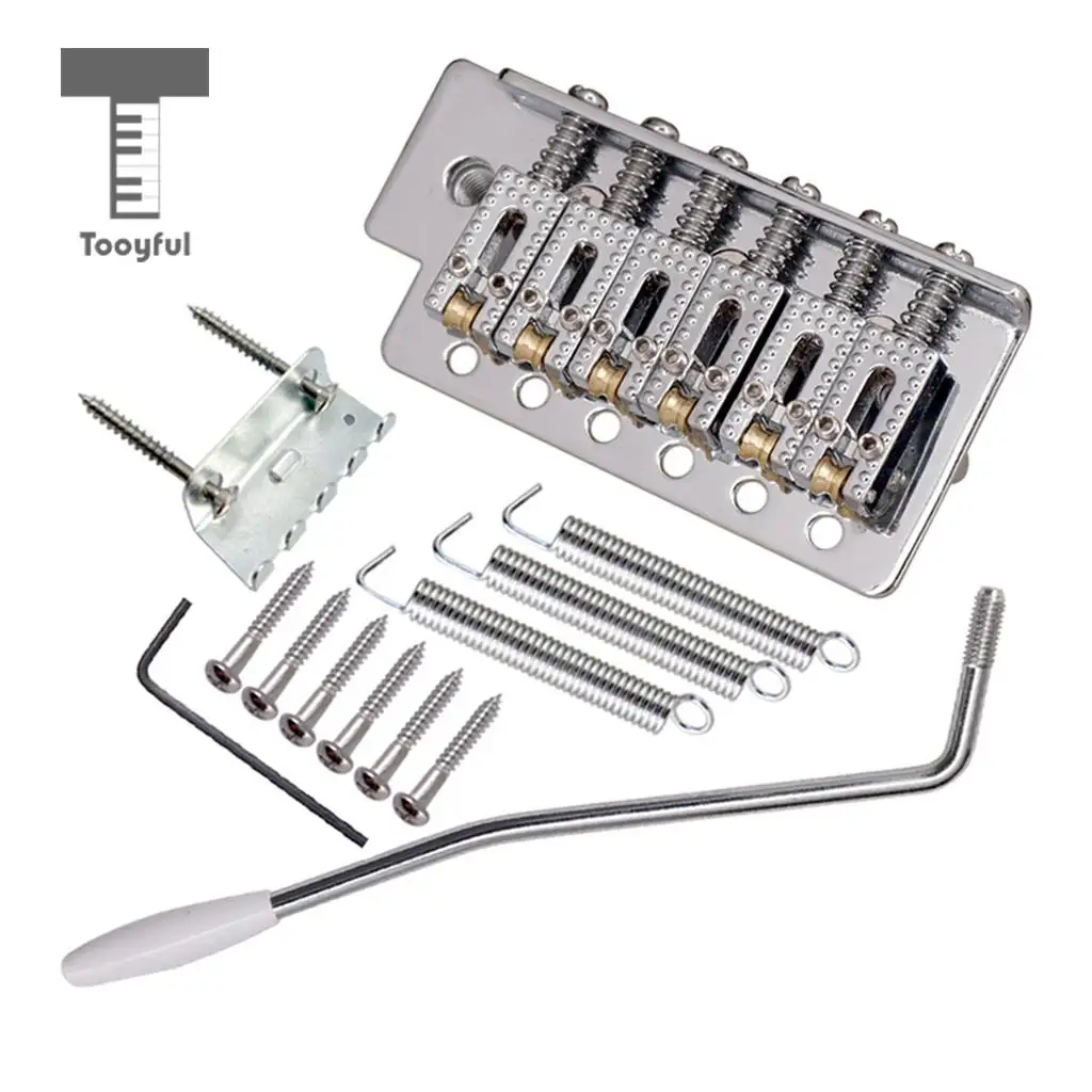 Tooyful 6 String Electric Guitar Roller Saddle Tremolo Bridge System with Whammy Bar for ST SQ