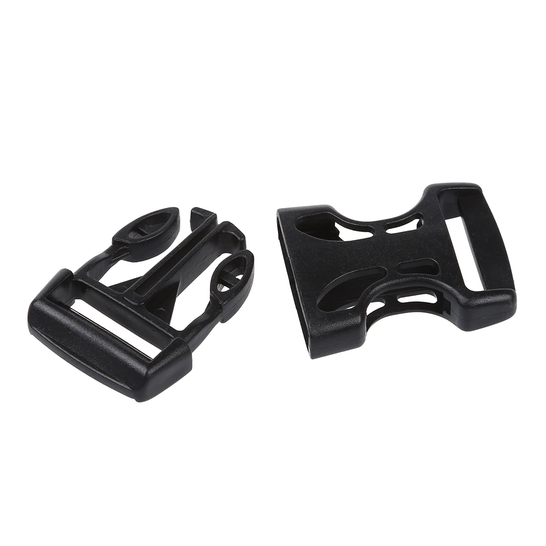 1" Replacement Belt Connecting Black Plastic Quick Release Buckle 2 Pcs