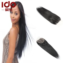 Color 1B middle / free / side part virgin brazilian straight lace closure bleached knots 4*4 lace closure 4-20 lace top closure