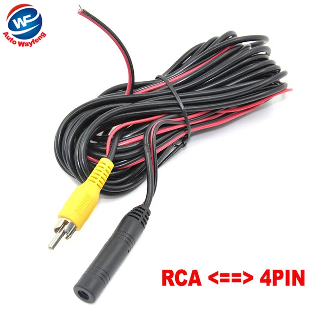 6 Meters Male Rca Rca Rca 4pin Video Cable For Car Backup