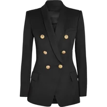 European&American double breasted black Blazers coats New 2018 fashion bouttons women jackets S454