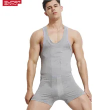 Бренд superbody мужские трусы сексуальное нижнее белье хлопковый комбинезон мужские майки нижняя рубашка Боди Боксеры Шорты мужские пижамы жилет