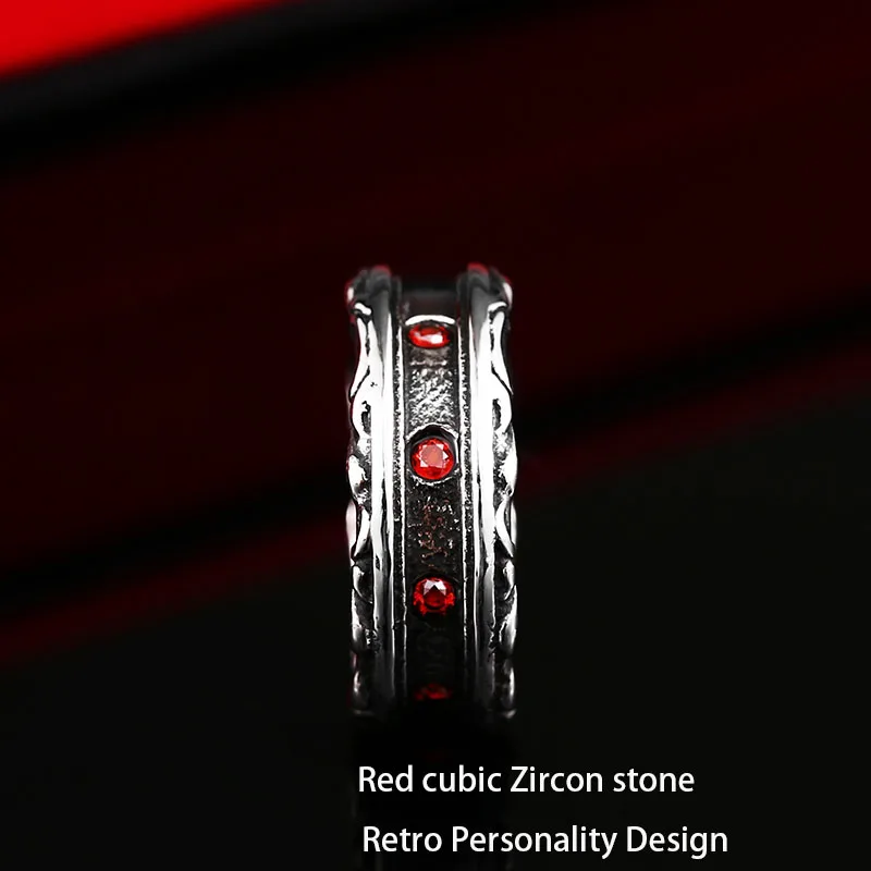 Beier New Designed Cool Retro Gothic Ring With Red Stone Stainless Steel High Quality Man's Jewelry Aliexpress Wholesale BR8-321