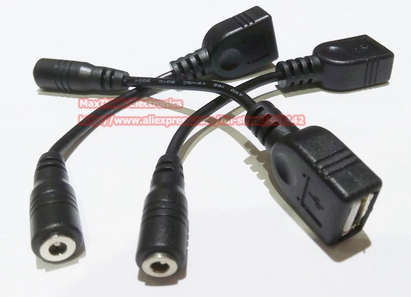 5pcs DC Power 3.5x1.35mm Male plug Connector Plastic Handle Black Head