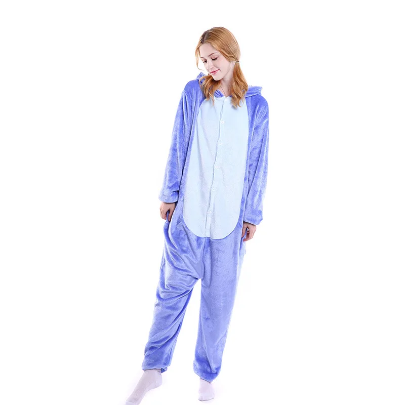 

Flannel animal one-piece pajamas cartoon men's women's winter warm coral thick velvet couple style