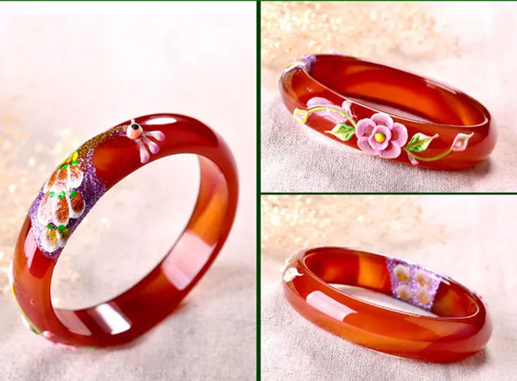 Женский браслет с резьбой в виде павлина|chalcedony bangles|round braceletcarved bangle |