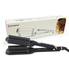 Professional Salon Curls Tools 3 Barrels Hair Curler Big Wave Anion Curling Iron LCD Display Hair Styling Tool