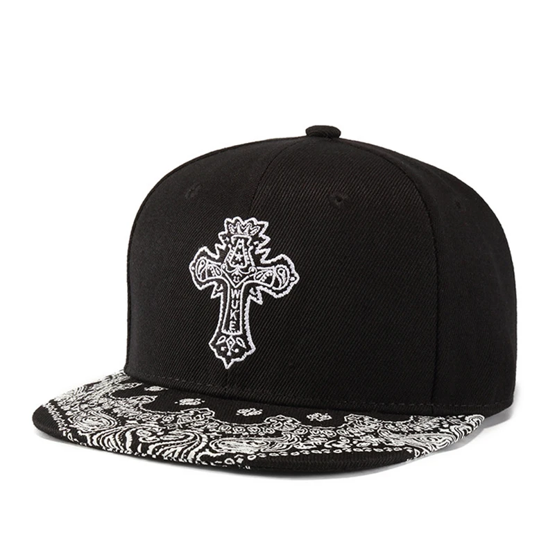 2018 New Hip Hop Street Dance Cool Hip Hop Caps Embroidery Cross