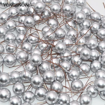 

15mm Pearl Plastic Stamens 50pcs/lot Small Stamen Berries Artificial Flowers DIY Wreath Scrapbooking Craft Wedding Decoration