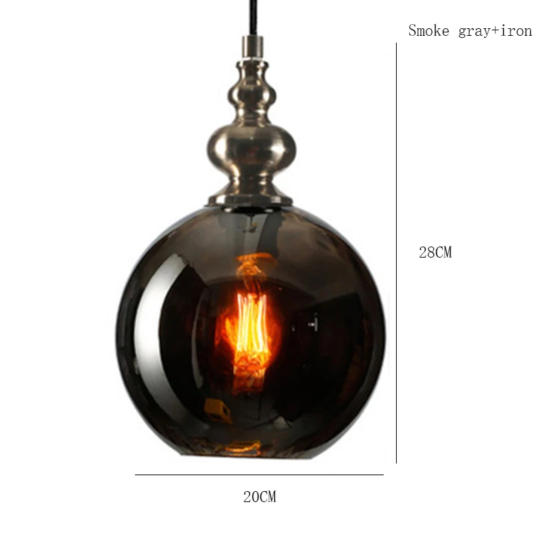 Современный подвесной светильник Led стеклянный подвесной светильник для гостиной, спальни, ресторана, кафе, подвесной светильник, Кухонные светильники, светильник - Цвет корпуса: G smoke gray