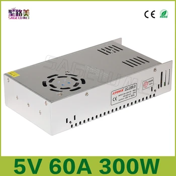 

Free shipping 5V 60A output 300W Switching Power Supply Driver LED Adapter CCTV US4,DC5V 2812B 2801 8806 Lighting Transformers