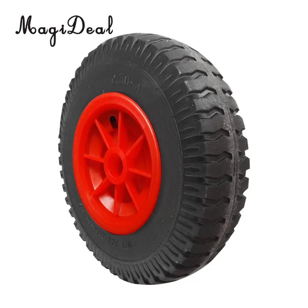 MagiDeal New 1Pc Puncture Proof Rubber Tyres on Red Wheel Kayak Trolley/Trailer Wheel M/S for Kayak Canoe Fishing Boat Truck Acc