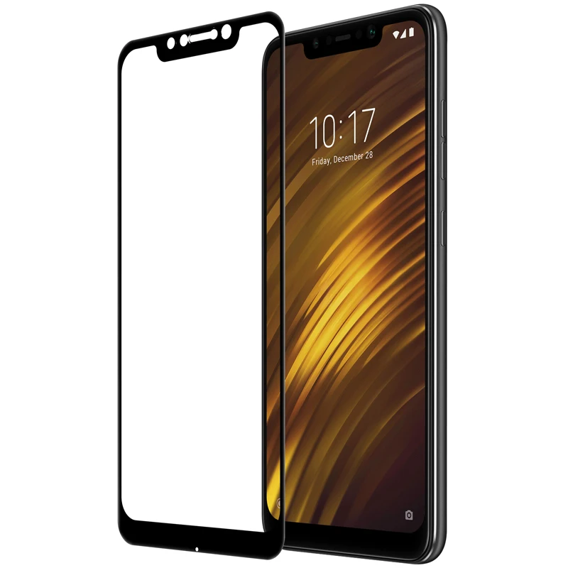 Для Xiaomi Pocophone F1 CP + Полное покрытие закаленное стекло 9H 2.5D изогнутый экран