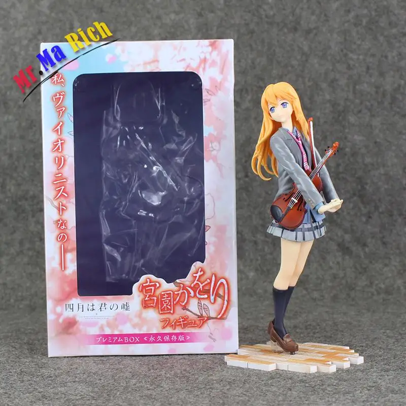 Новое поступление 22 см. ваша лежа в апреле Kaori Miyazono Arima Kousei со скрипкой мультяшная