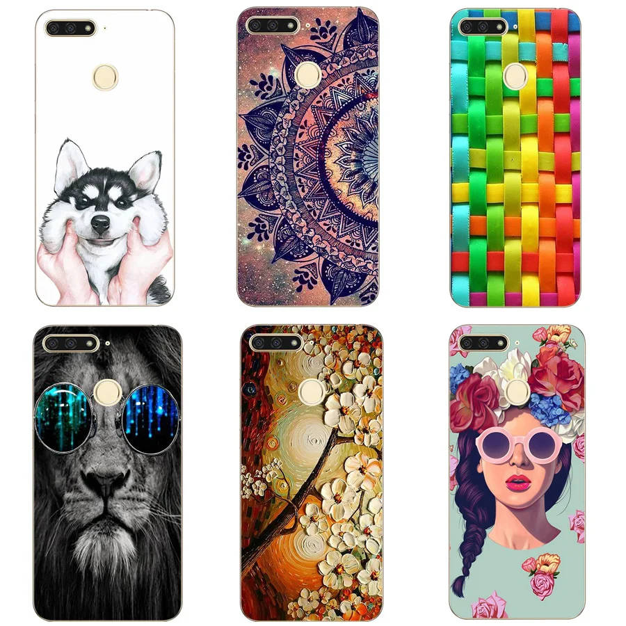 

For Huawei Honor 7C Aum-L41 5.7 inch Patterned Cases TPU Soft Silicon Back Cover Case For Huawei Honor 7 C Russian Version Funda