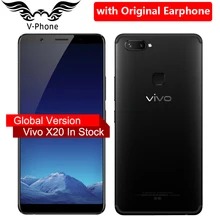 Global firmware VIVO X20 Mobile phone Snapdragon 660 4GB RAM 64GB ROM Full Scree 6.01″ 2160*1080P Dual Rear Camera 4G LTE Phone