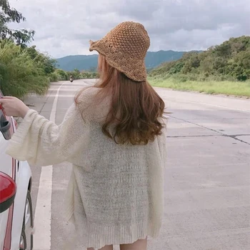 

KWomen Loose Hollow Coat Kardigan Sweter Cardigans Nitted Cardigan Women Summer Cardigan Sweater Korean Top