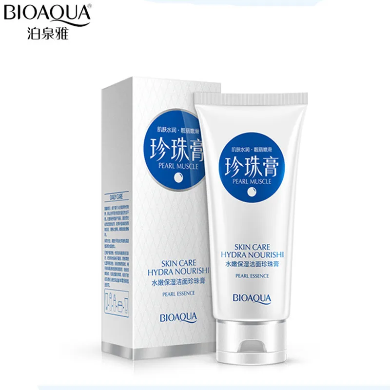 BIOAQUA Pearl Essence Cleanser Exfoliating Cleansing Moisturizing Nourishment Smoothing natural Beauty Face Care | Красота и здоровье