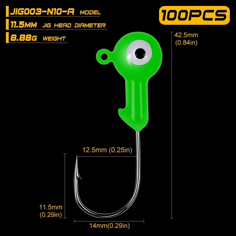 100 шт./лот джиг большие крючки свинцовая круглая головка рыболовные приманки Крючки 1G-2G-4G-5G-7G-10G рыболовный крючок 5 цветов рыболовный крючок - Цвет: Color A