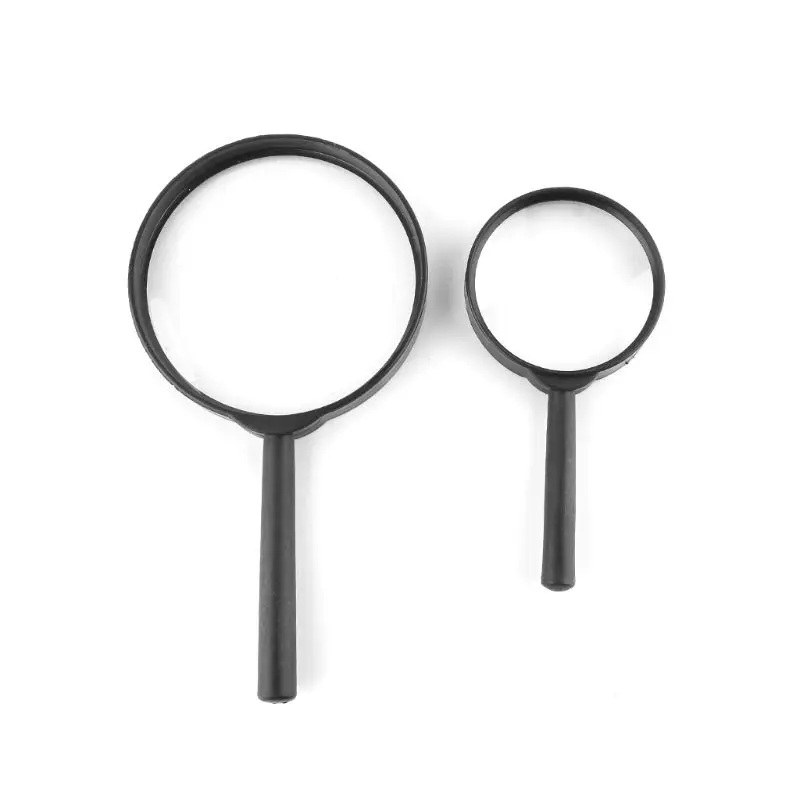 

2pcs 5X Plastic Handheld Magnifier Portable Magnifying Glass Reading Eye Loupe