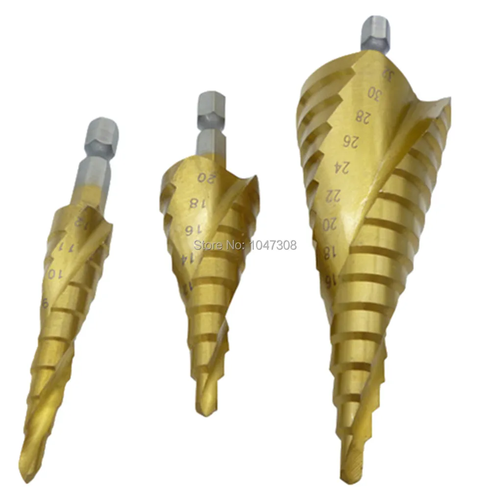 New 3Pcs Set Large HSS Step Cone Drill