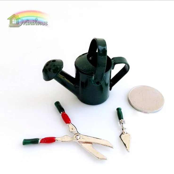 Mini Doll House Accessories Shower Gardening Tool Set Life Scene Model