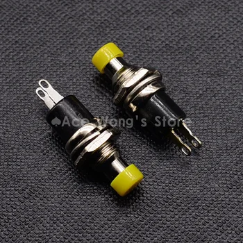 

5PCS/lot 7mm Thread Yellow 2 Pins Momentary Push Button Switch PBS-110