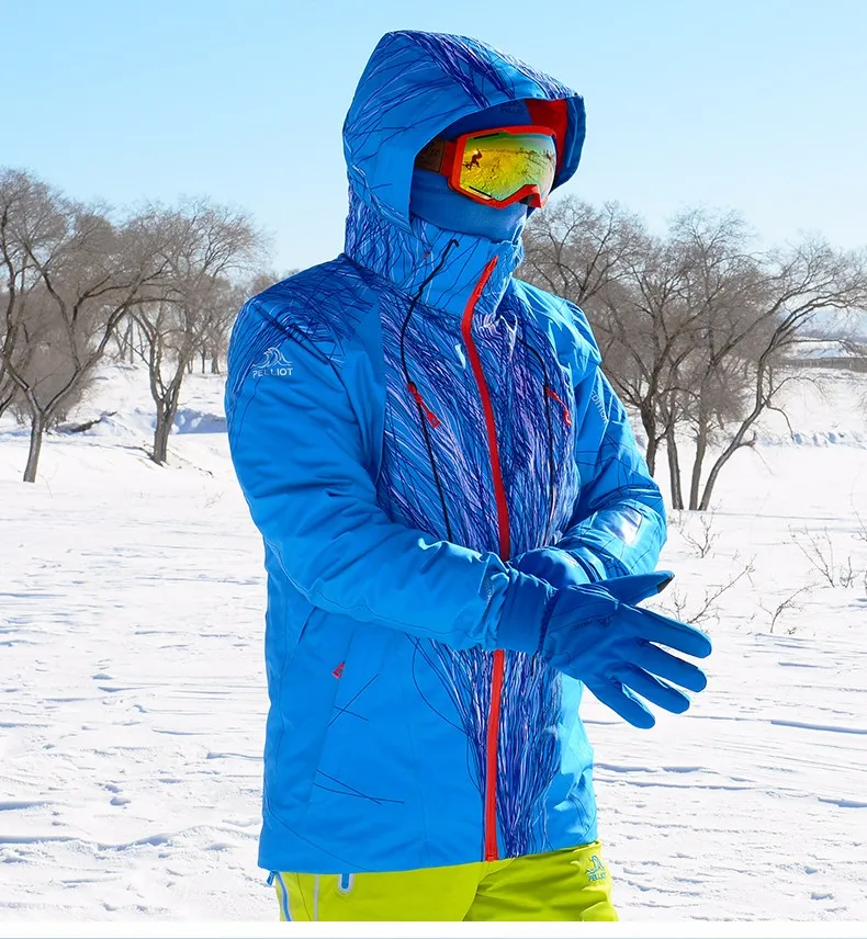 PELLIOT Высококачественная Водонепроницаемая Мужская лыжная куртка дышащая Сноубордическая куртка для мужчин зимняя куртка Снежная одежда теплое пальто