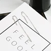 YUN RUO Anti-allergy Rose Gold Silver Color Simple Earring Line 316 L Stainless Steel Jewelry Fashion Woman Stud Earring Gift 4