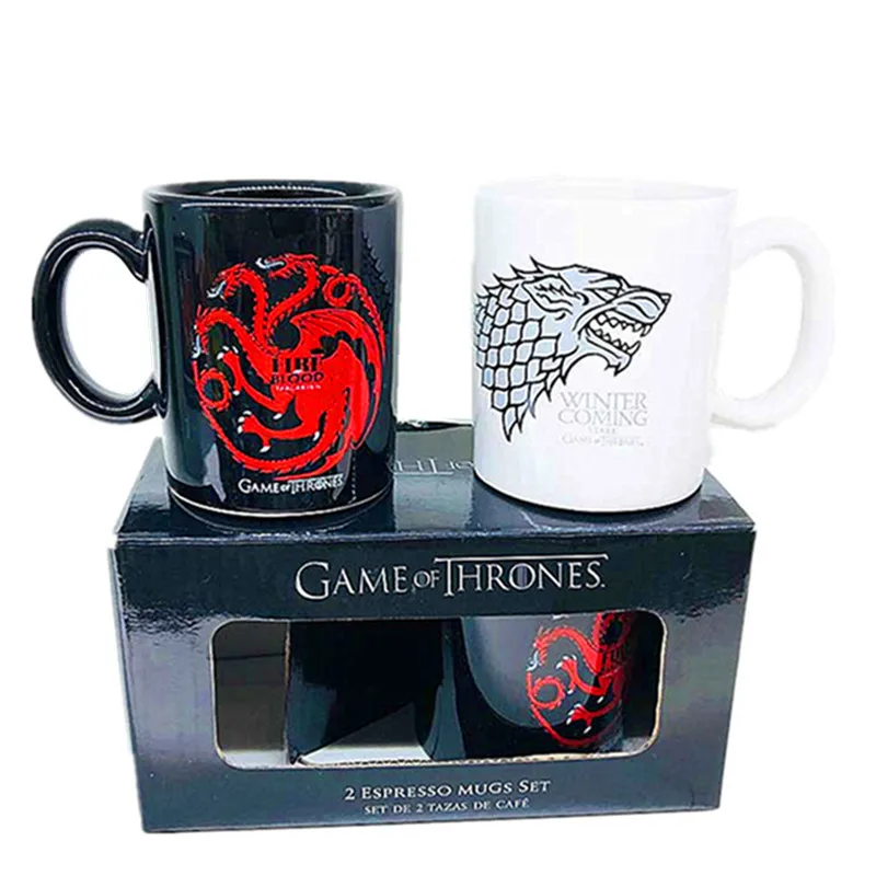 

Game of Thrones Coffee Mugs Set Ceramic Cups and Mugs Black and White Mark Drinkware