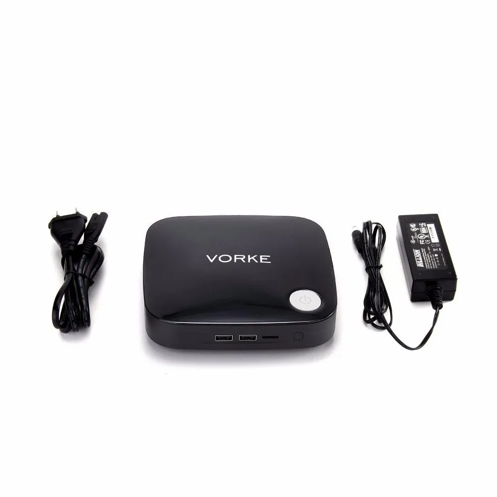  Free shipping  Vorke V1 Windows 10 Mini PC TV Box Intel Braswell Celeron J3160 1.6GHz 4GB RAM 64GB SSD 802.11AC 1000Mbps USB3.0 